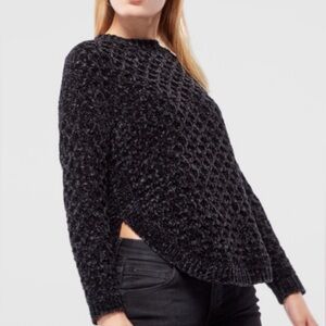 Emporio Armani Black Chenille Textured Chunky Sweater Size 44 (IT) or M